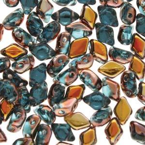 Matubo Mini Gemduo - Aquamarine Capri Gold 6x4mm, 5 gram Matubo