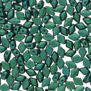 Matubo Mini Gemduo - Gold Shine Dark Green 6x4mm, 5 gram Matubo