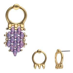 Cymbal Element Earring - Farali III 24K Gold Plated 2-pack Beadsmith