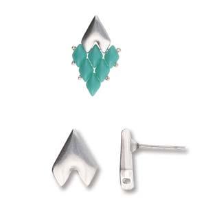 Cymbal Element Örhänge - Provatas II i Antique Silver Plated 2-pack Beadsmith