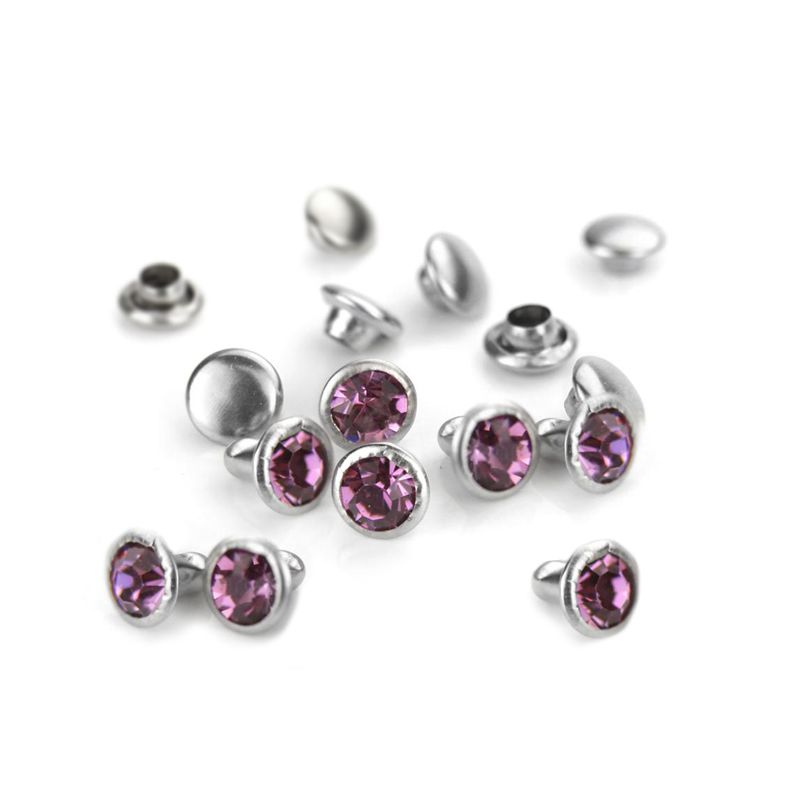 ImpressArt - Czech Crystal Snap Rivets, Round - Amethyst 50 st ImpressArt