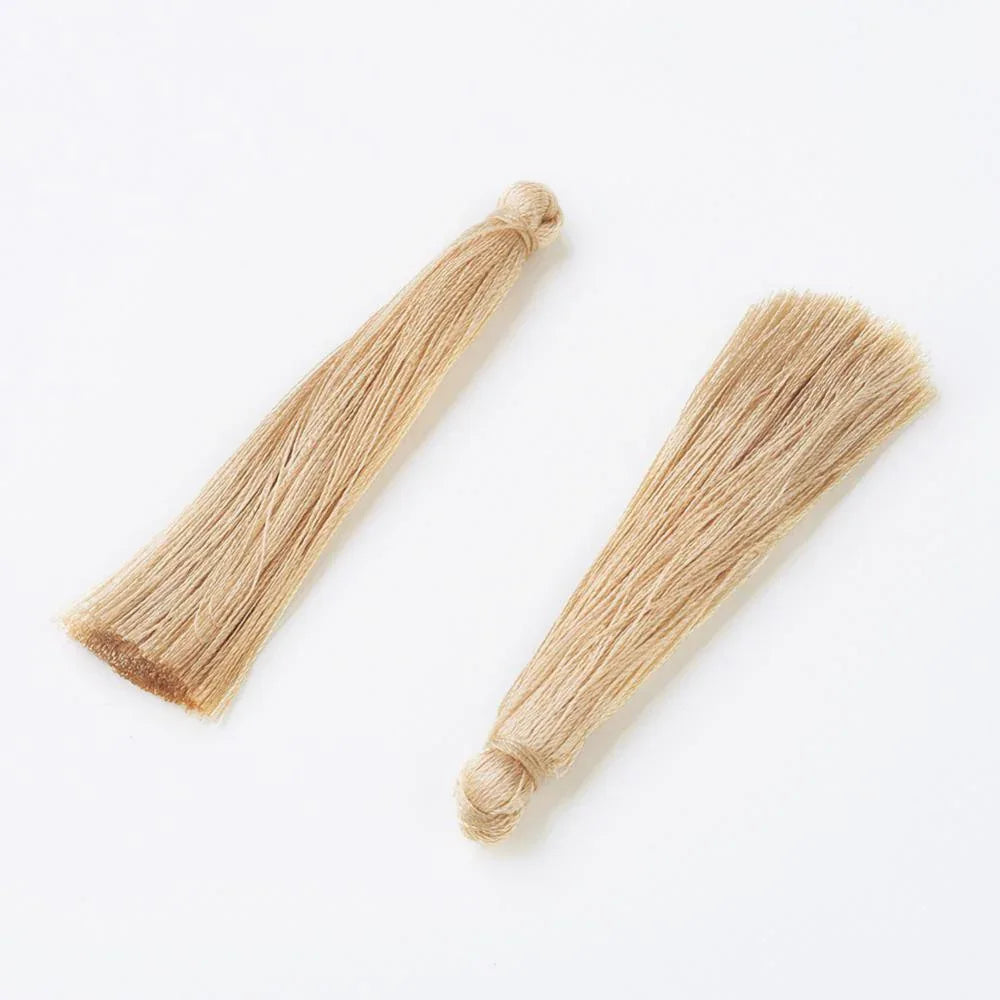 Hänge tassel polyester - Moccasin 65mm 1 styck Hilmas Pyssel