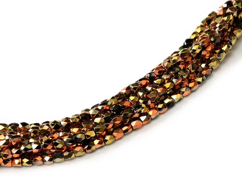 Tjeckiska Firepolish - Jet California Gold Rush 3mm, 50-pack Hilmas Pyssel