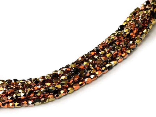 Tjeckiska Firepolish - Jet California Gold Rush 3mm, 50-pack Hilmas Pyssel