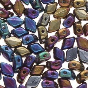 Matubo Mini Gemduo - Jet Rainbow Iris 6x4mm, 5 gram Matubo