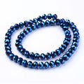 Facetterade glaspärlor - Elektropläterade Blå 10x8mm 1 sträng Hilmas Pyssel