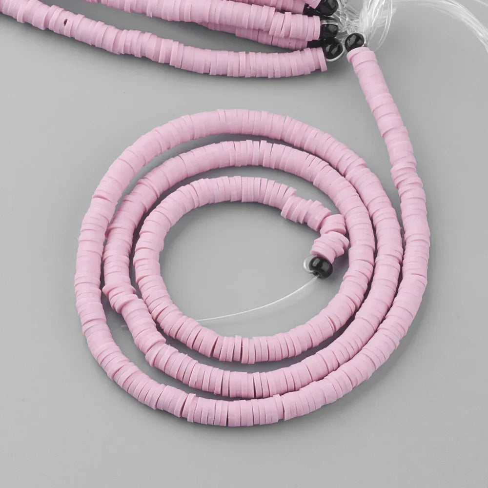 Heishi pärlor - Puderosa 4mm 1 sträng Hilmas Pyssel