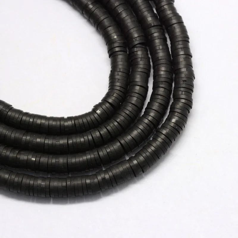 Heishi pärlor - Svart 3mm 1 sträng Hilmas Pyssel