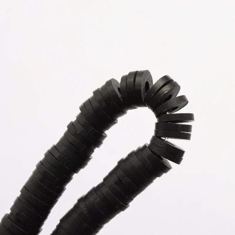 Heishi pärlor - Svart 3mm 1 sträng Hilmas Pyssel
