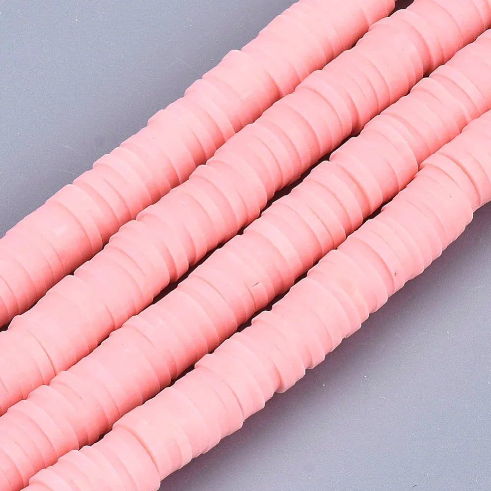 Heishi Pärlor - Rosa 3mm 1 Sträng Hilmas Pyssel