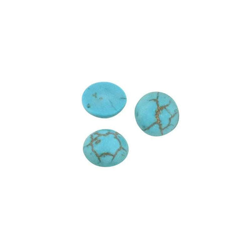 Cabochon Howlite - Rund Turkos 10mm 1 Styck Hilmas Pyssel