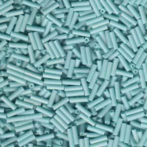 Miyuki Bugle Beads - Opaque Turquoise Green Matte 6 mm Miyuki