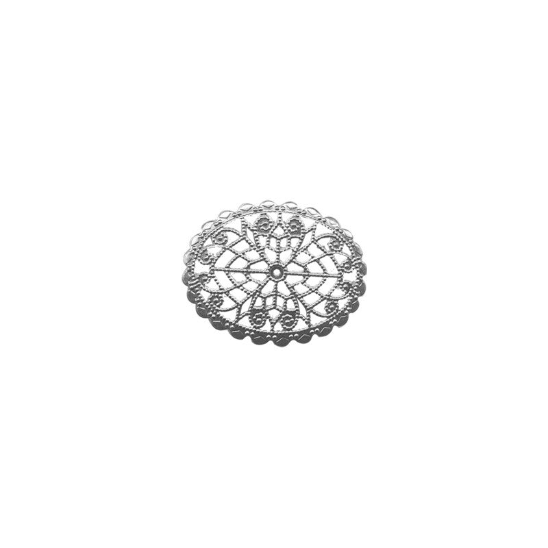 Connector Silverfärgad - Filigree Oval 36x45mm 1 styck Grekisk Metall