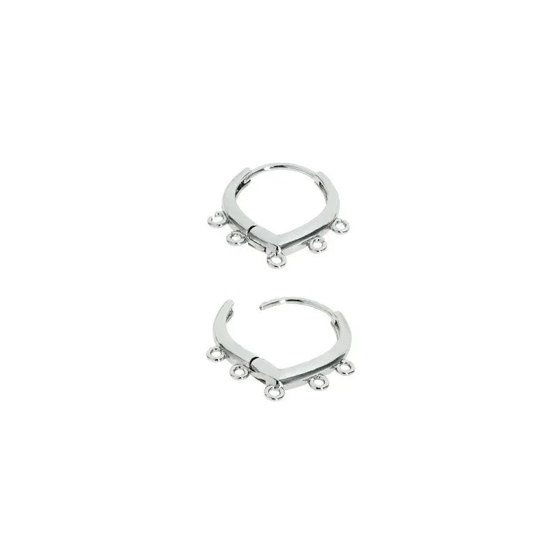 Örkrok Brisyr Silverfärgad - Droppe med öglor 14mm Grekisk Metall