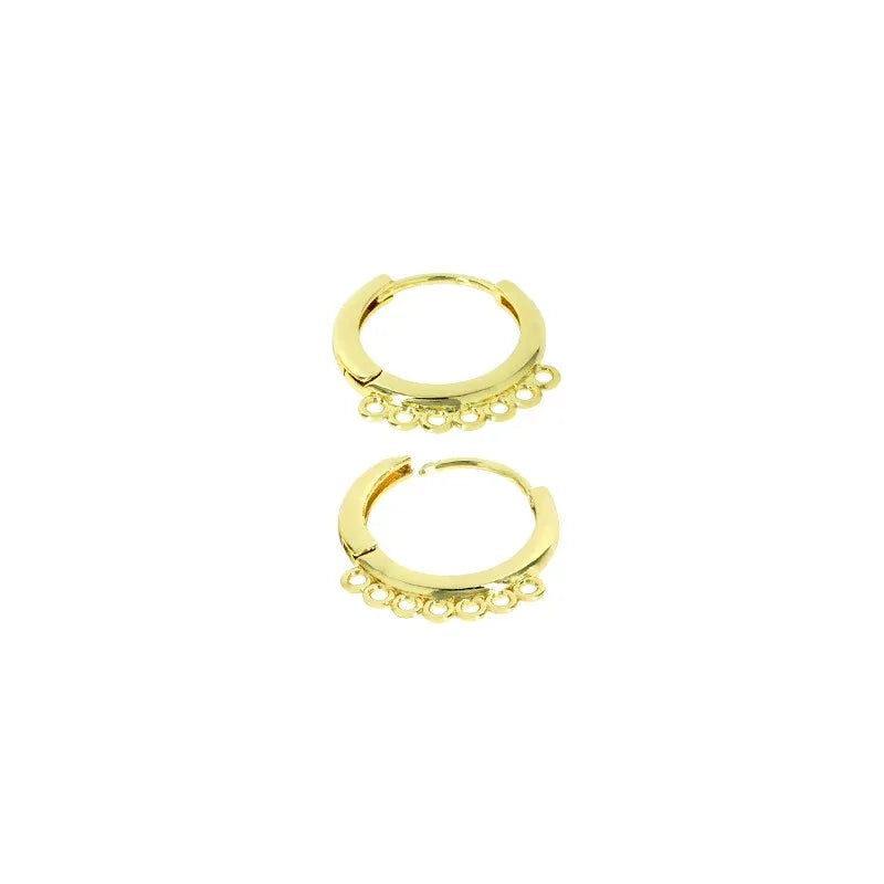 Örkrok Brisyr Guldfärgad - Cirkel med öglor 16mm, 1 par Grekisk Metall