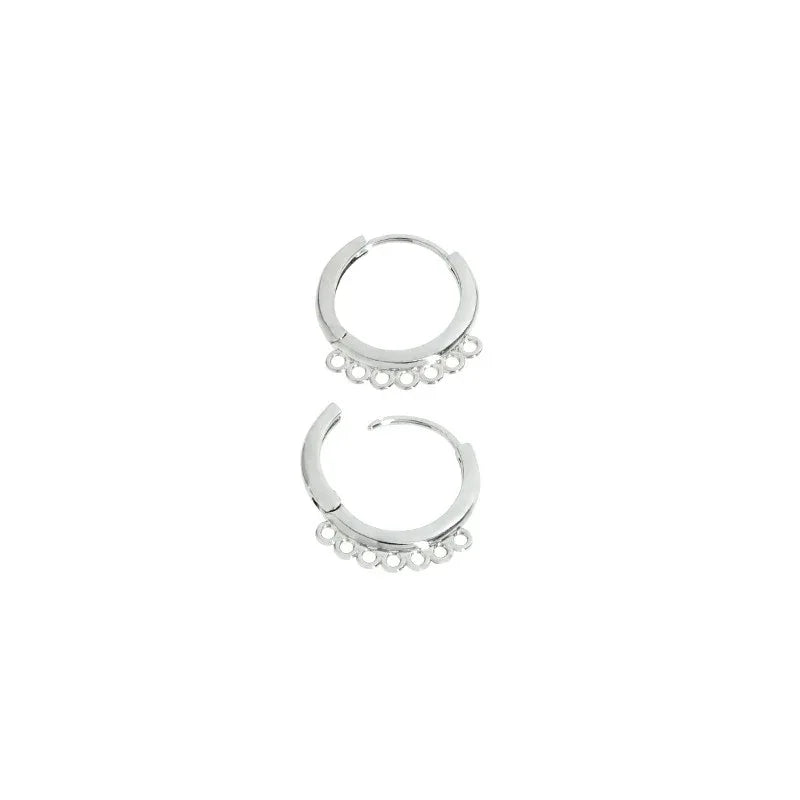 Örkrok Brisyr Silverfärgad - Cirkel med öglor 16mm, 1 par Grekisk Metall