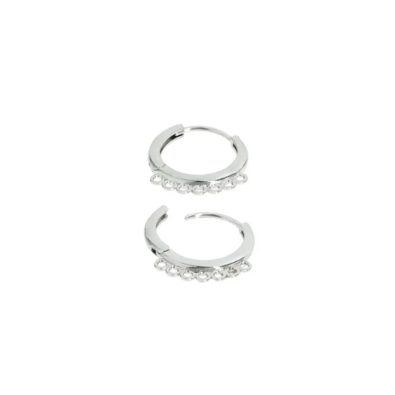 Örkrok Brisyr Silverfärgad - Cirkel med öglor 16mm, 1 par Grekisk Metall