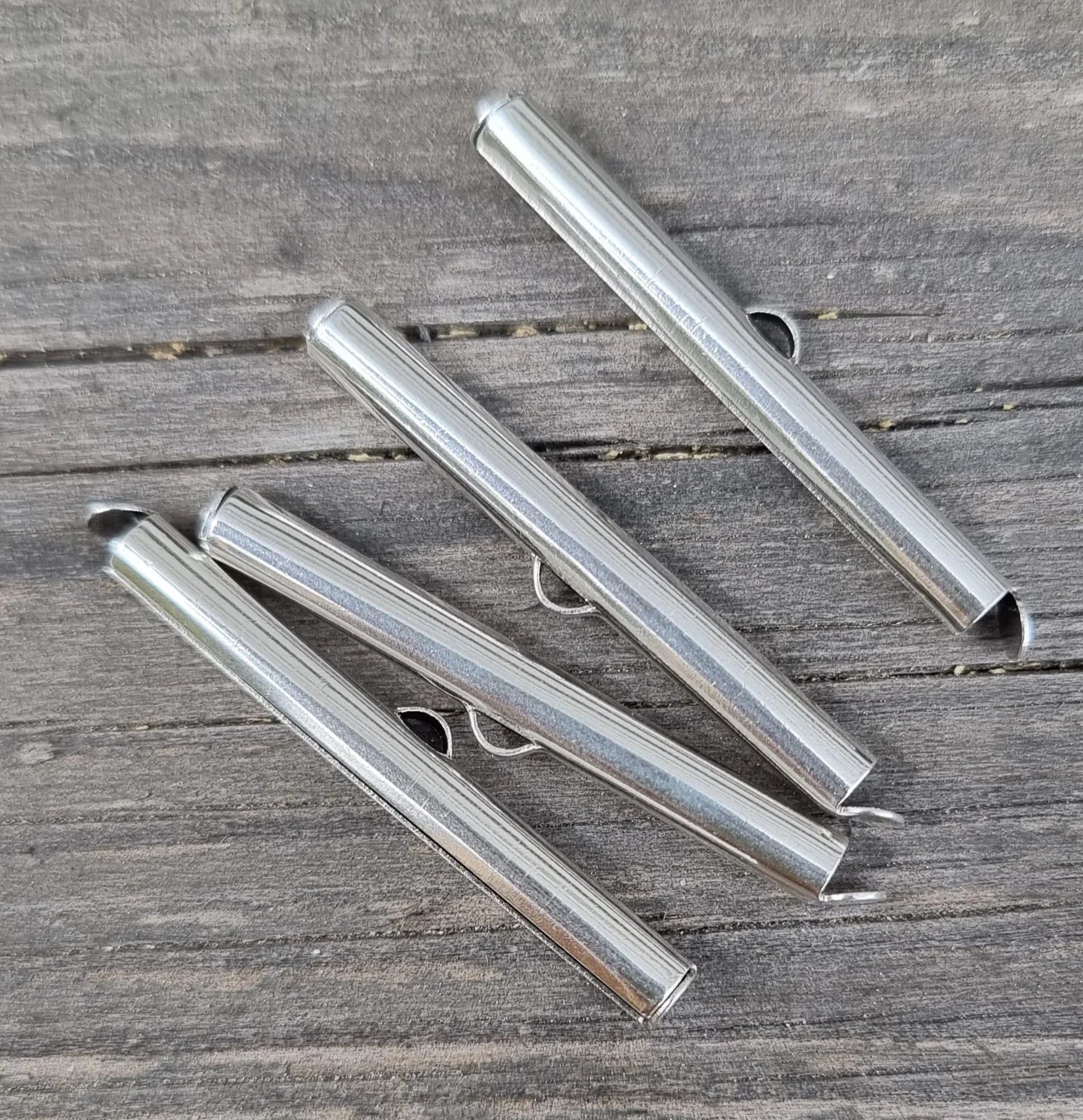 Avslut Silverfärgad - Slide tube 40mm 4-pack Grekisk Metall