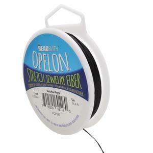 Opelon Elastisk Tråd - Svart 0,7mm 25m Beadsmith