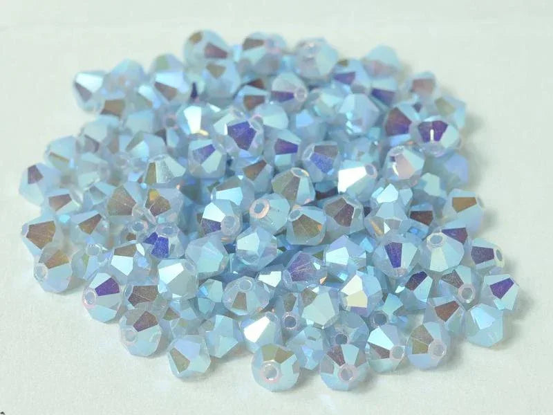 Tjeckiska Bicone - LT Sapphire Opal 4 mm, 24-pack Preciosa