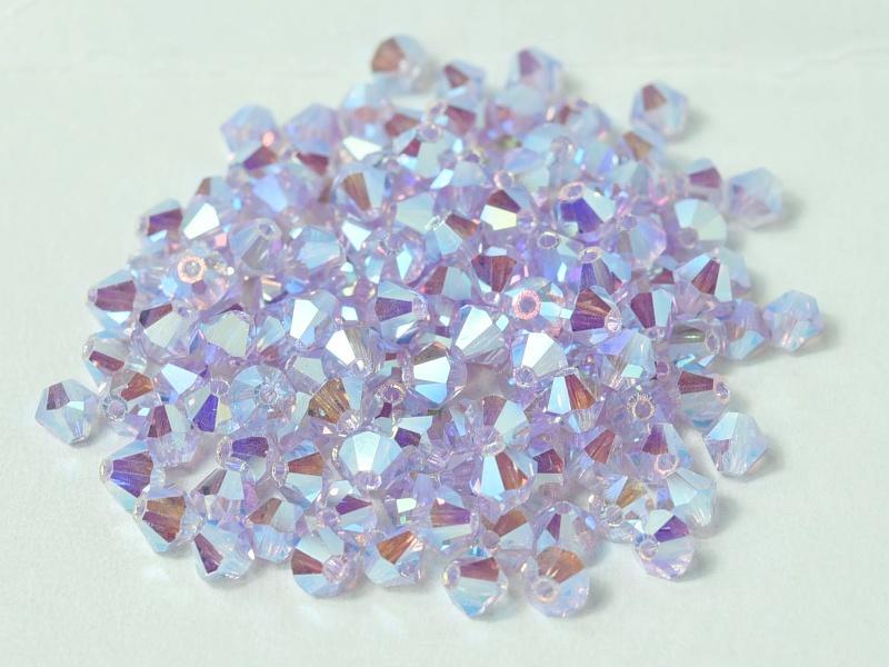Tjeckiska Bicone - Violet 2x AB, 4 mm, 24-pack Preciosa