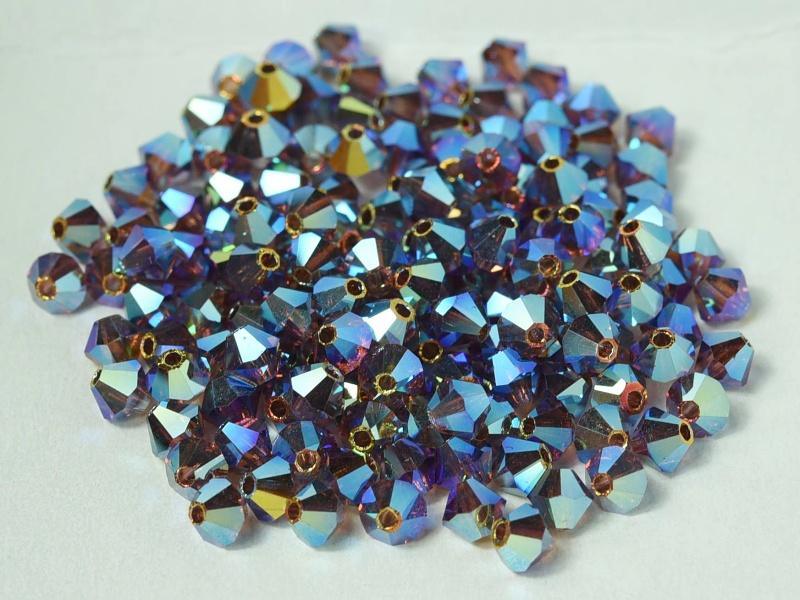 Tjeckiska Bicone LT Burgundy 2x AB 4 mm 24-pack Preciosa