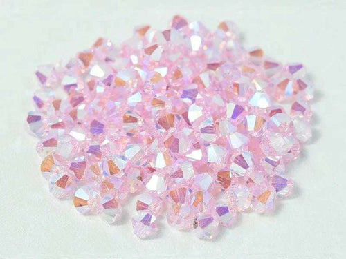 Tjeckiska Bicone - Pink Sapphire 2x AB, 4 mm, 24-pack Preciosa