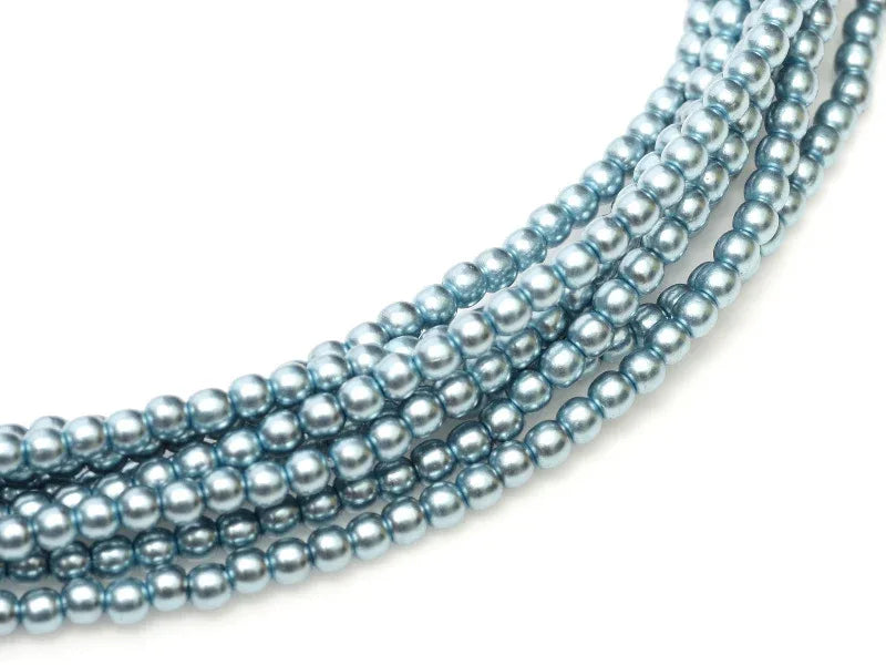 Tjeckiska vaxade glaspärlor - Shiny Comet 4mm, 1 sträng Hilmas Pyssel