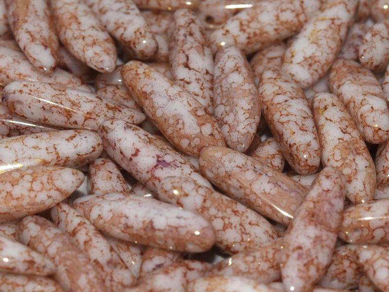 2-hole Dagger - Chalk White Teracota Red 5x16mm, 10-pack Hilmas Pyssel