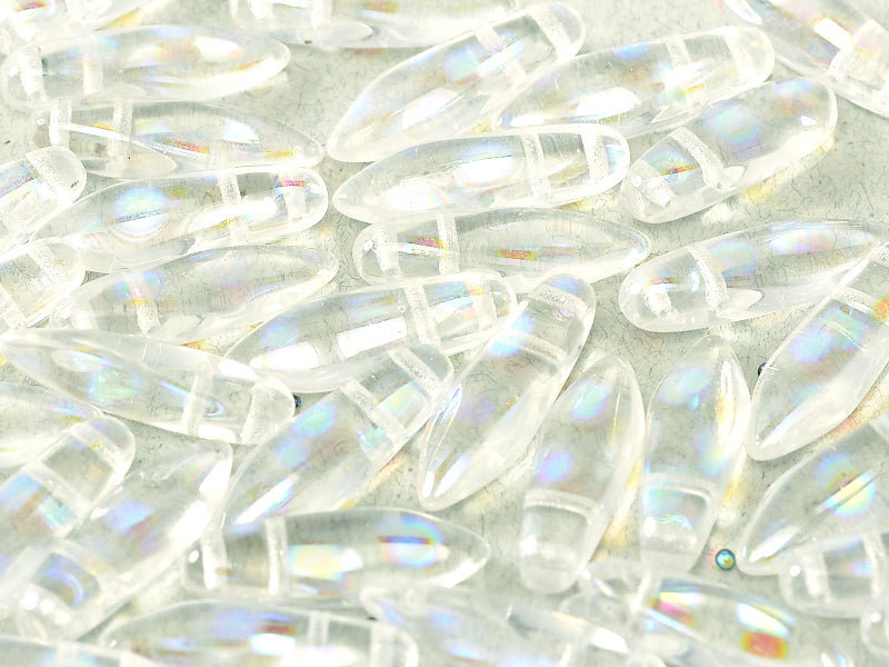 2-hole Daggers - Crystal Dots AB 5x16mm, 10-pack Hilmas Pyssel