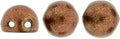 CzechMates Cabochon - Saturated Metallic Potters Clay 7mm 2-håls, 10-pack CzechMates