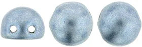 CzechMates Cabochon - Saturated Metallic Airy Blue 7mm 2-håls, 10-pack CzechMates