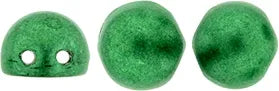 CzechMates Cabochon - Saturated Metallic Lush Meadow 7mm 2-håls, 10-pack CzechMates