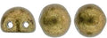 CzechMates Cabochon - Saturated Metallic Emperador 7mm 2-håls, 10-pack CzechMates