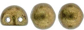 CzechMates Cabochon - Saturated Metallic Emperador 7mm 2-håls, 10-pack CzechMates
