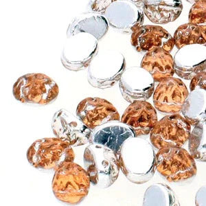 Baroque Cabochon - Backlit Peach Oval 8x6mm 2-håls 10-pack Hilmas Pyssel