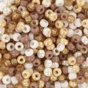 Miyuki Seed Beads - Soft Beige Mix 8/0, 10 gram Miyuki