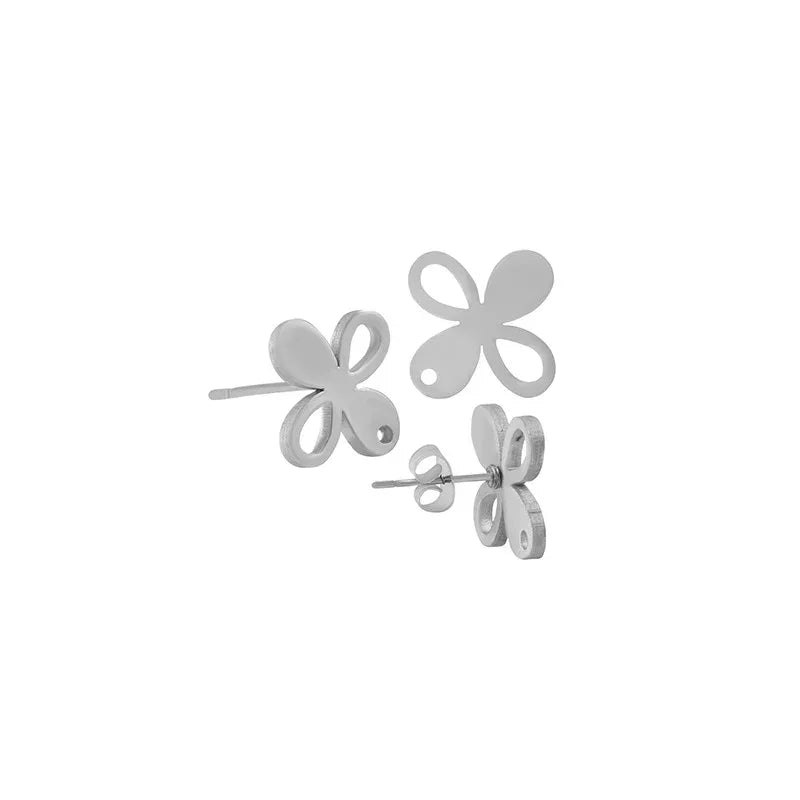 Örstickare Rostfrittstål - Blomma 9x10,5mm, 2-pack Grekisk Metall