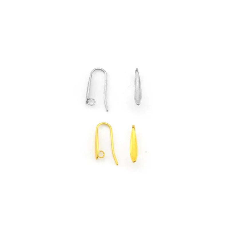 Örkrok Rostfritt Stål - Rak Modell 17x8,5mm Guldfärgad, 2-Pack Grekisk Metall