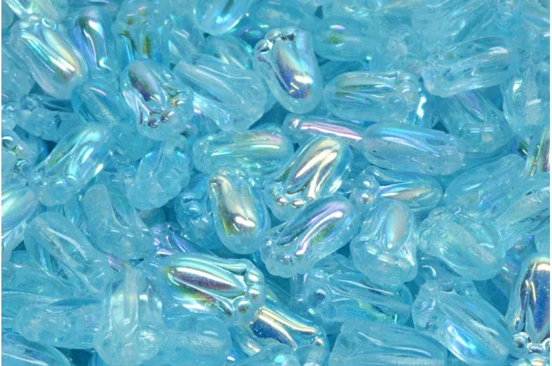 Tulip Bud Beads - Aqua AB 12x8mm, 20-pack Hilmas Pyssel