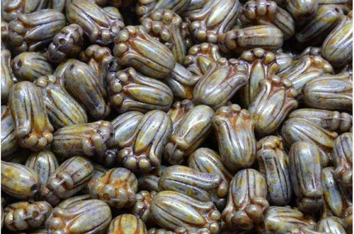 Tulip Bud Bead - Green Brown 12x8mm, 20-pack Hilmas Pyssel