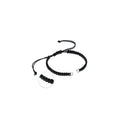 Makramé armband - Svart med silverringar 1 styck Grekisk Metall