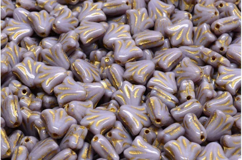 Lily Flower Bead - Lilac / Gold 9mm, 20-pack Hilmas Pyssel