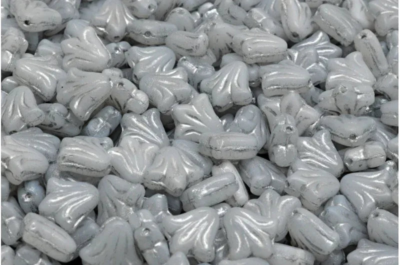 Lily Flower Bead - Light Grey / Silver 9mm, 20-pack Hilmas Pyssel