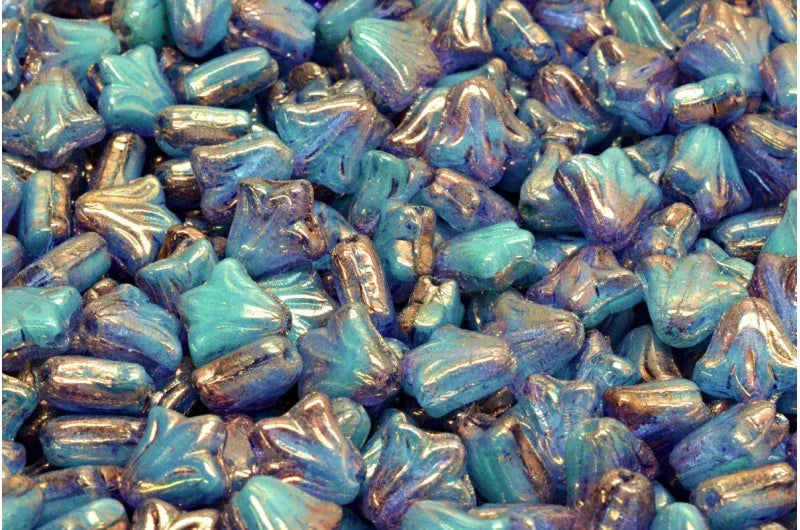Lily Flower Bead - Bluepurple Oil 9mm, 20-pack Hilmas Pyssel