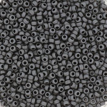 Miyuki Seed Beads - Matte Dark Grey 15/0, 10 gram Miyuki