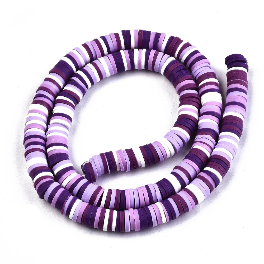 Heishi Pärlor - Lila Mix 6mm 1 Sträng Hilmas Pyssel