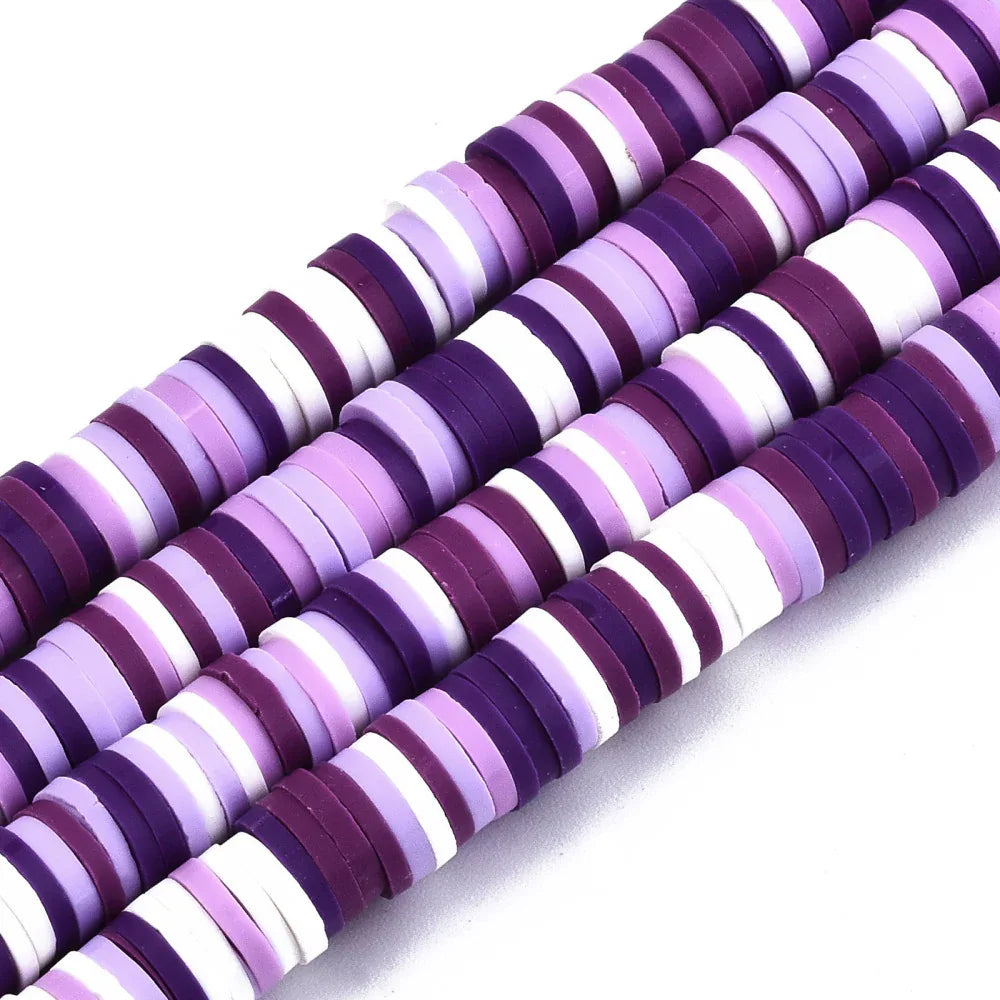 Heishi Pärlor - Lila Mix 6mm 1 Sträng Hilmas Pyssel