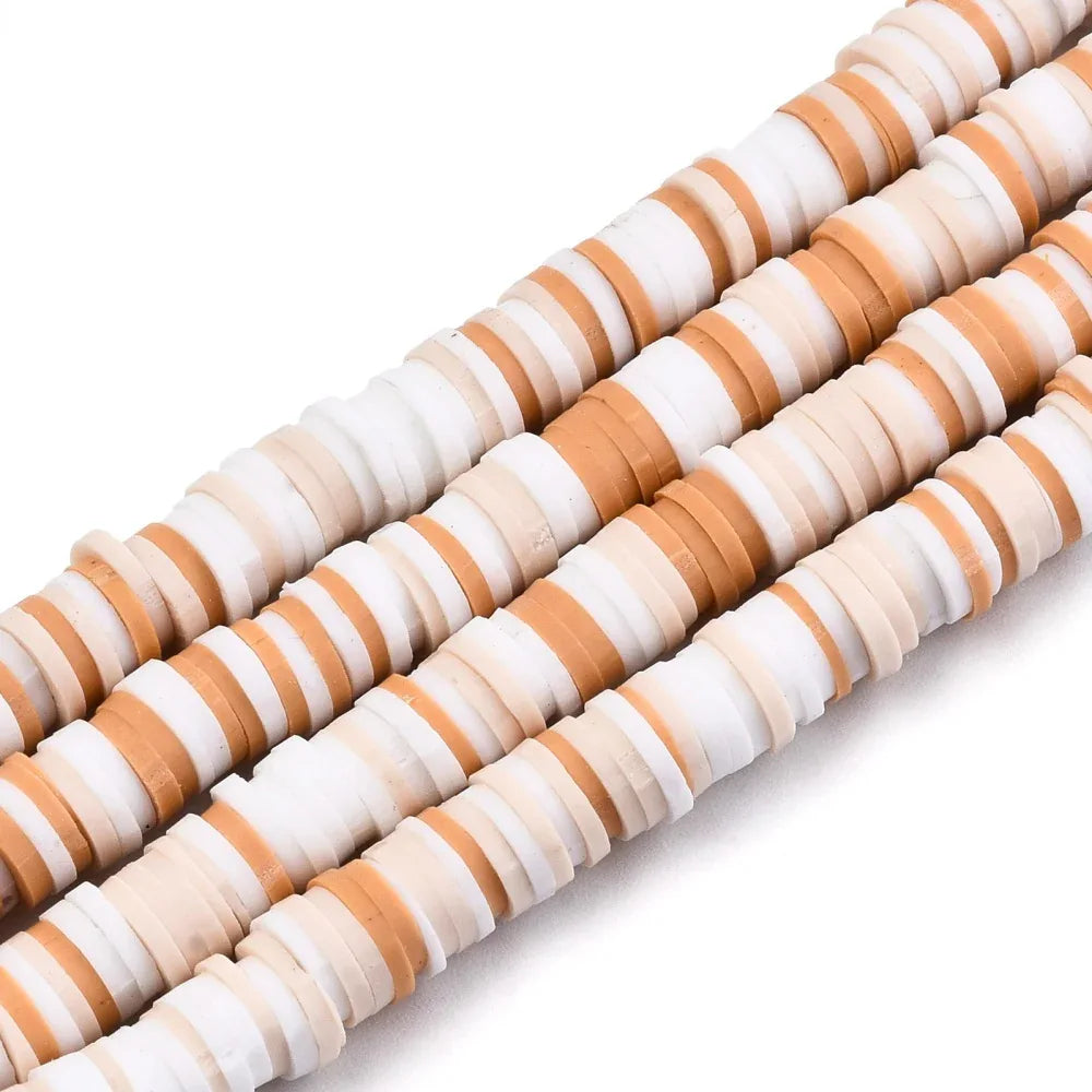 Heishi pärlor - Beige mix 6mm 1 sträng Hilmas Pyssel