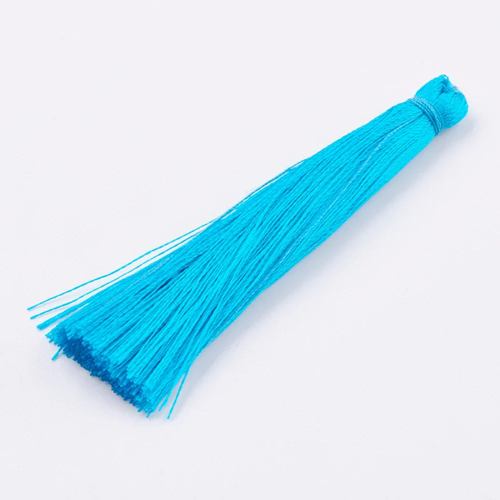 Hänge tassel polyester - Turkosblå 65mm 1 styck Hilmas Pyssel